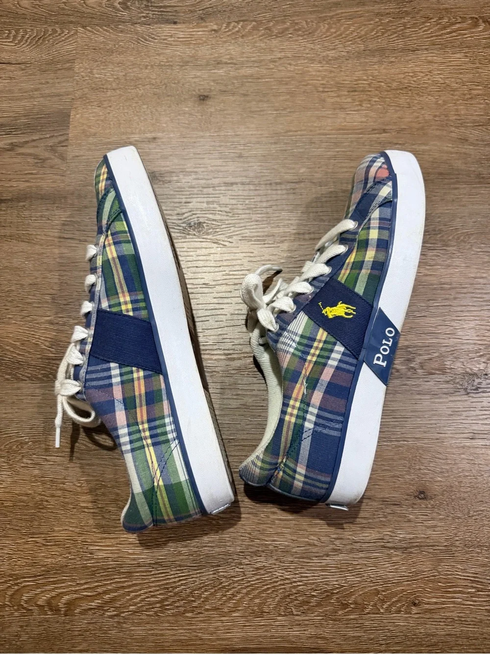 Polo Ralph Lauren Gillian Vintage BL Madras Plaid Sneakers Men’s 10B Narrow